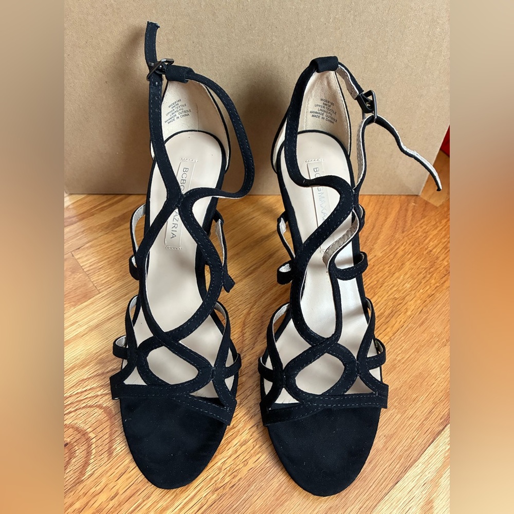 BCBGMaxAzria Black Strappy Heels